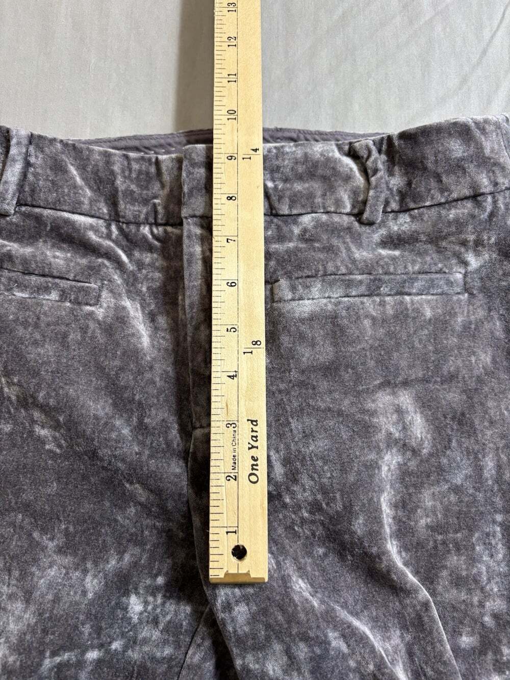 THE ESSENTIAL Anthropologie Gray velvet Velour pants Women's Size Zero 0 - Picture 7 of 7
